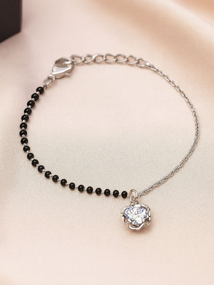 American Diamond Flower Mangalsutra Bracelet