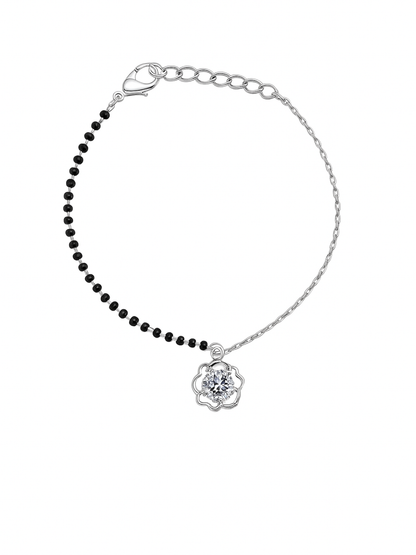 American Diamond Flower Mangalsutra Bracelet