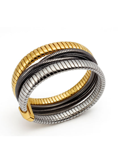 Gold Silver Kada Bracelet | Adjustable Bangle