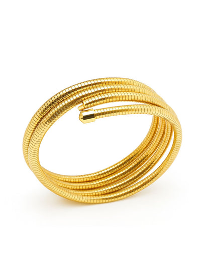 Coil Kada Bracelet | Gold Plated Flexible Bangle