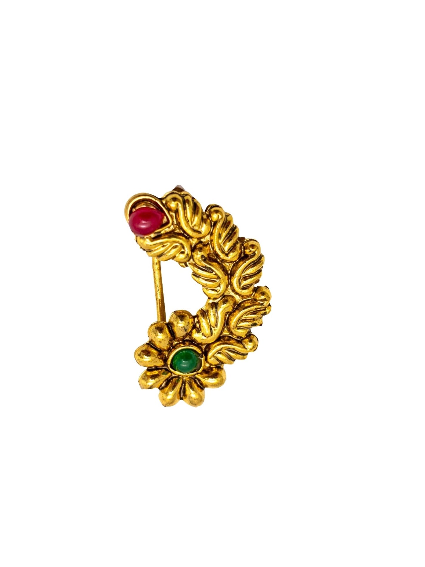 Gold Plated Maharashtrian Nath Nose Pin