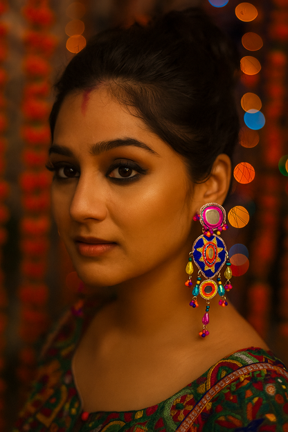 Mirror Beaded Bohemian Festive Earrings
