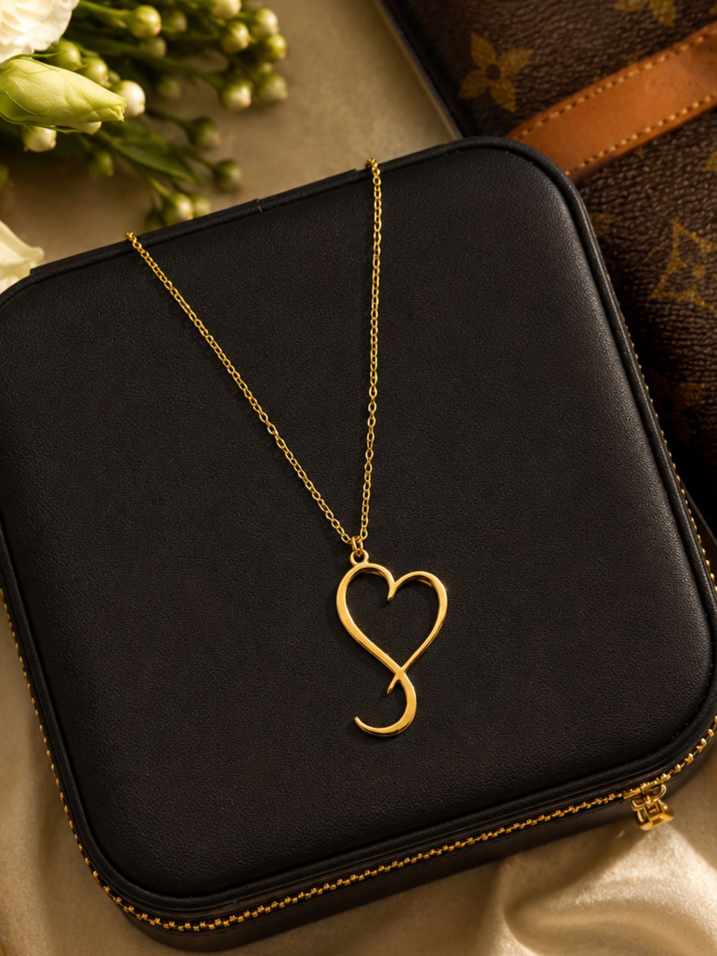 Gold Plated Heart Chain Necklace For Women