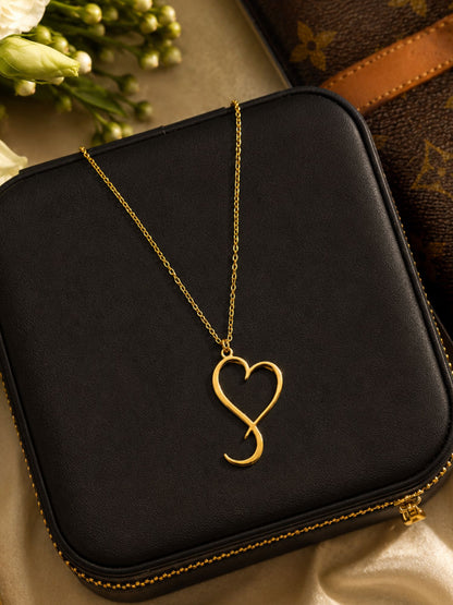Gold Plated Heart Chain Necklace For Women