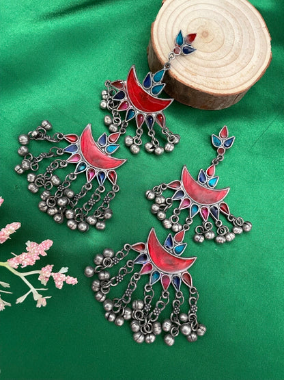 Drop Earring Flower With Ghungroo Design