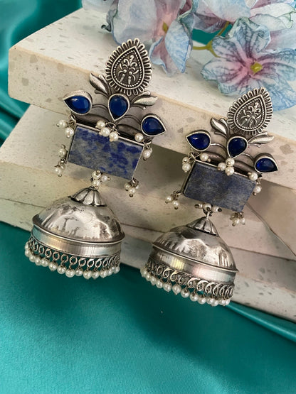 Jhumka Earring Flower With Pearl Design