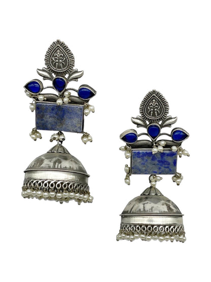 Jhumka Earring Flower With Pearl Design