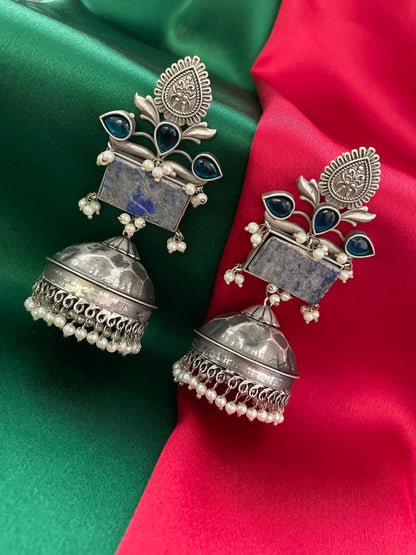 Jhumka Earring Flower With Pearl Design