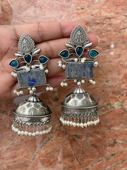 Jhumka Earring Flower With Pearl Design