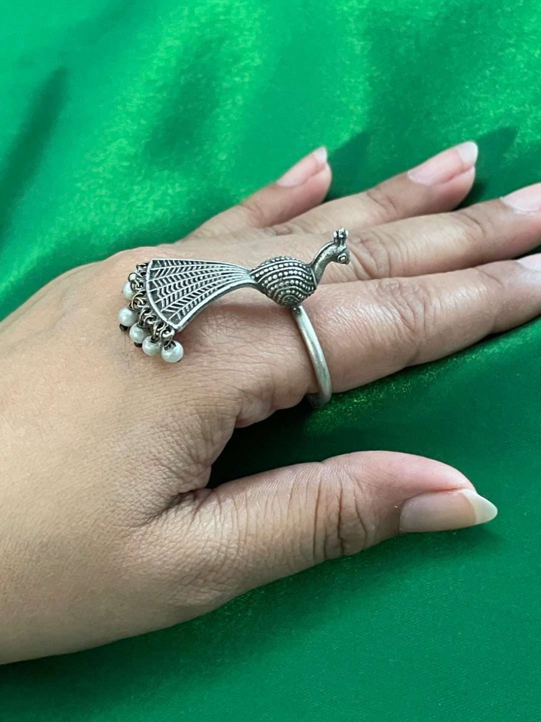 Buy quality 925 Sterling Silver Peacock Designer Diamond Ring in Ahmedabad