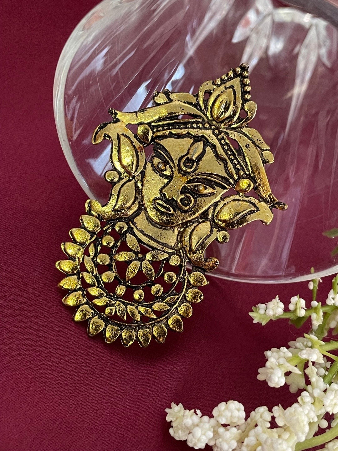 Ring Maa Durga Design Gold Plated