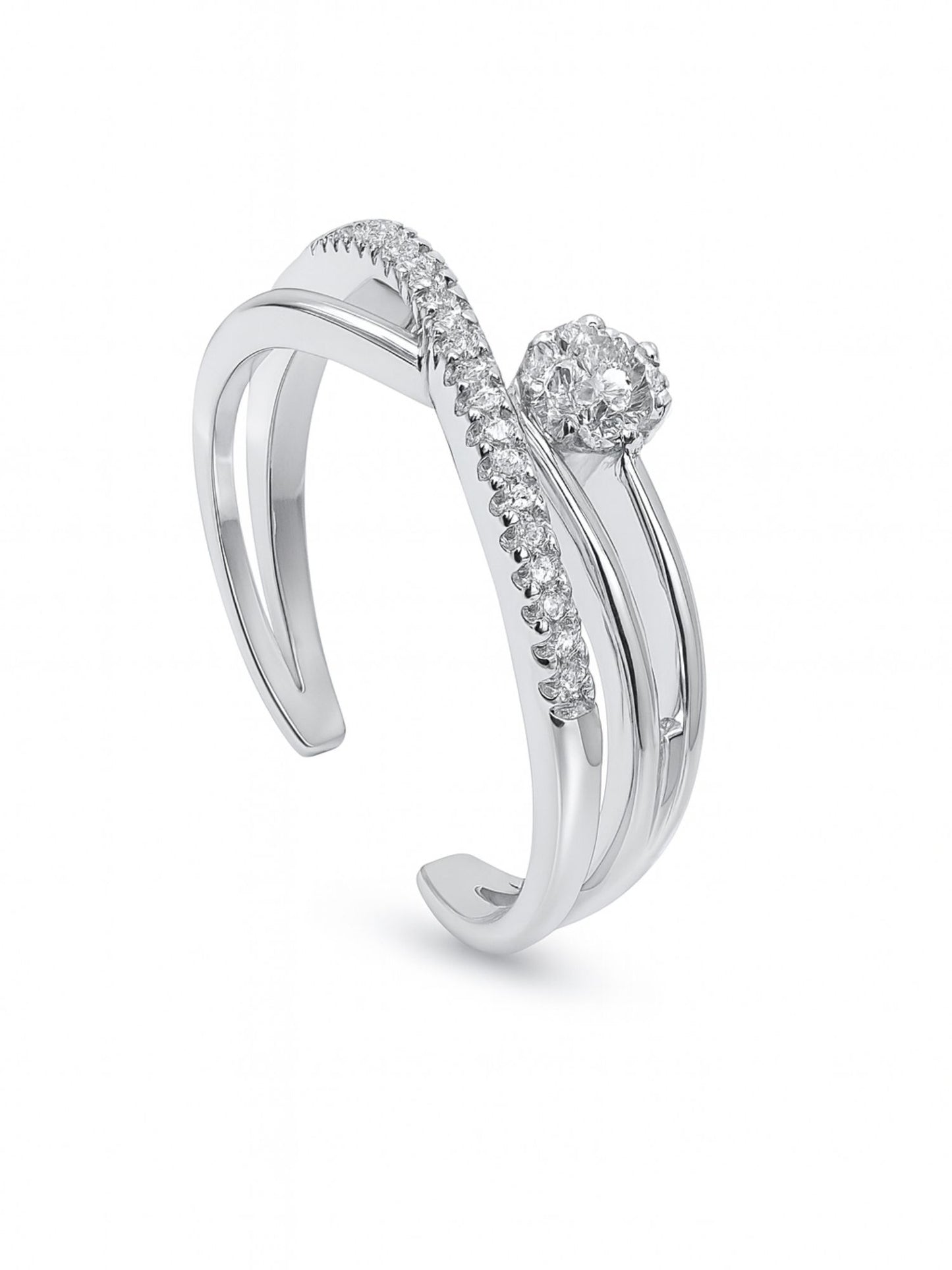 Silver-Plated American Diamod Antique Finger Ring