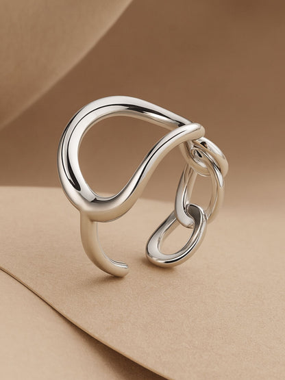 Silver-Plated Belt Buckle Finger Ring