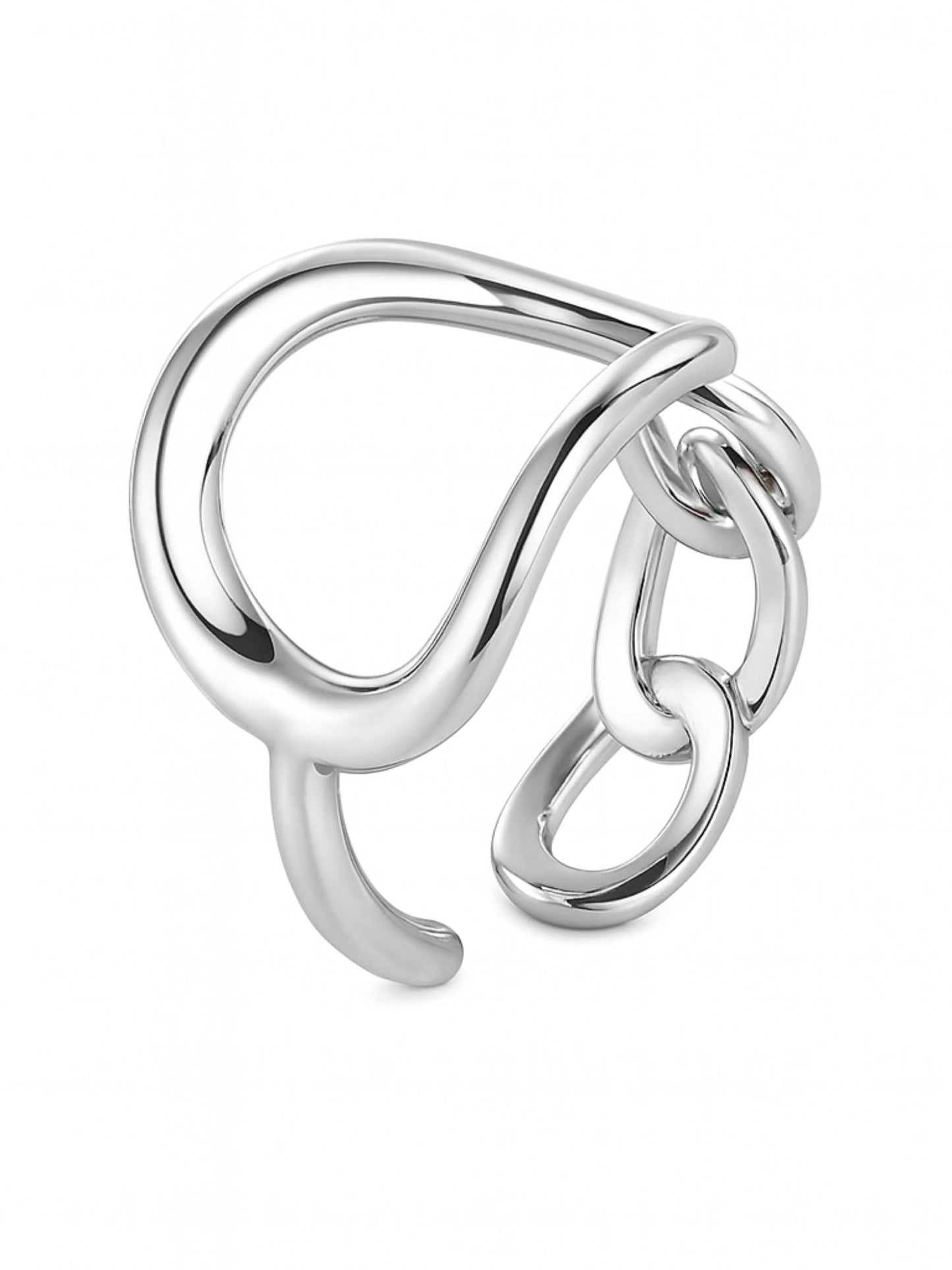 Silver-Plated Belt Buckle Finger Ring