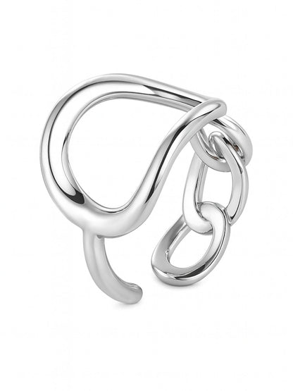 Silver-Plated Belt Buckle Finger Ring
