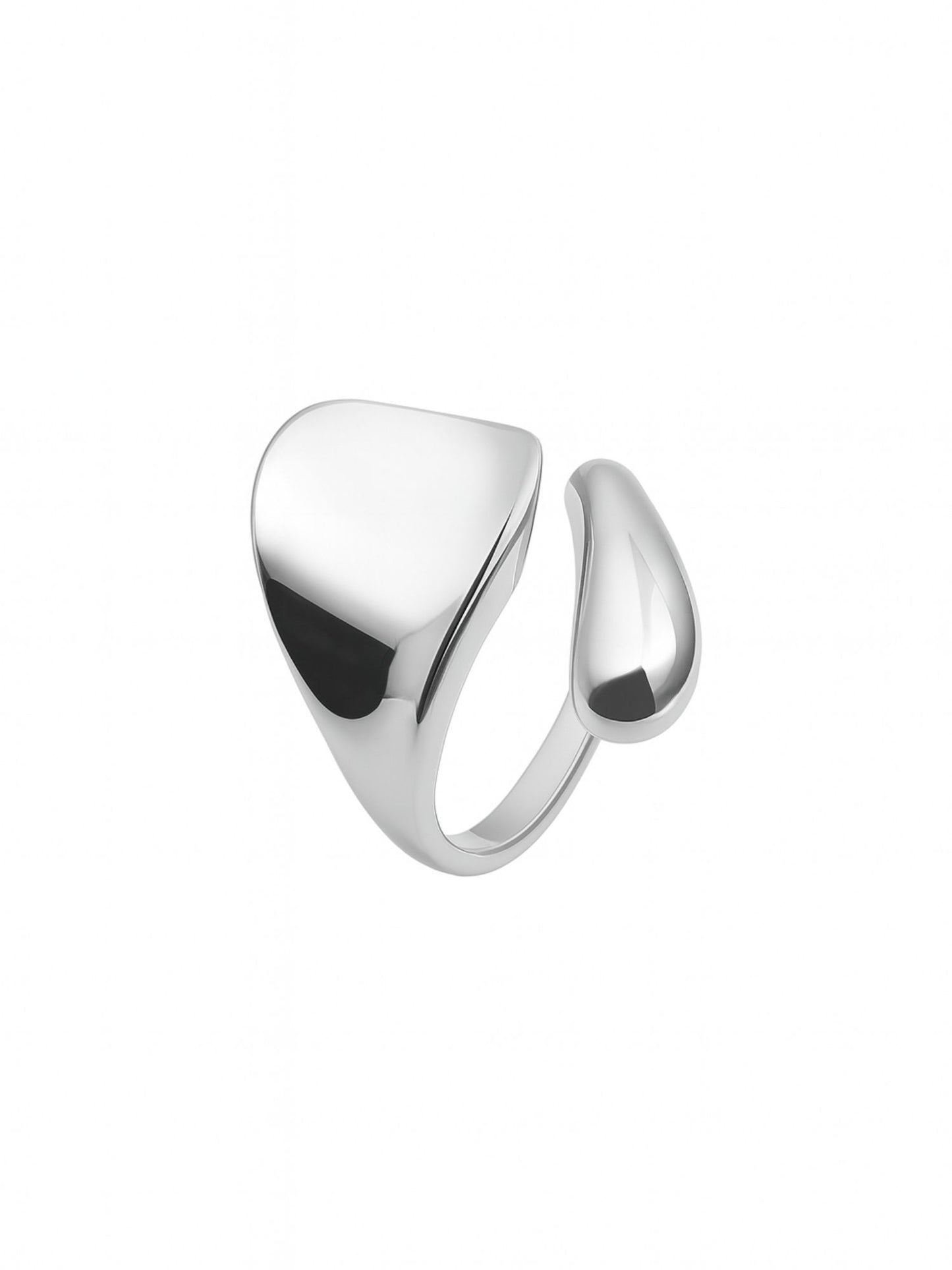 Silver-Plate Wave Finger Ring