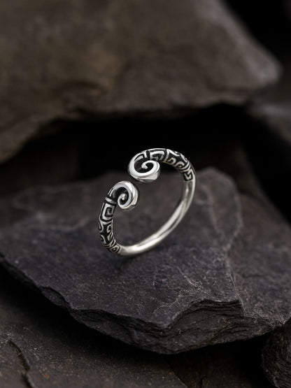 Silver-Plate Tribal/Bohemian Design Finger Ring
