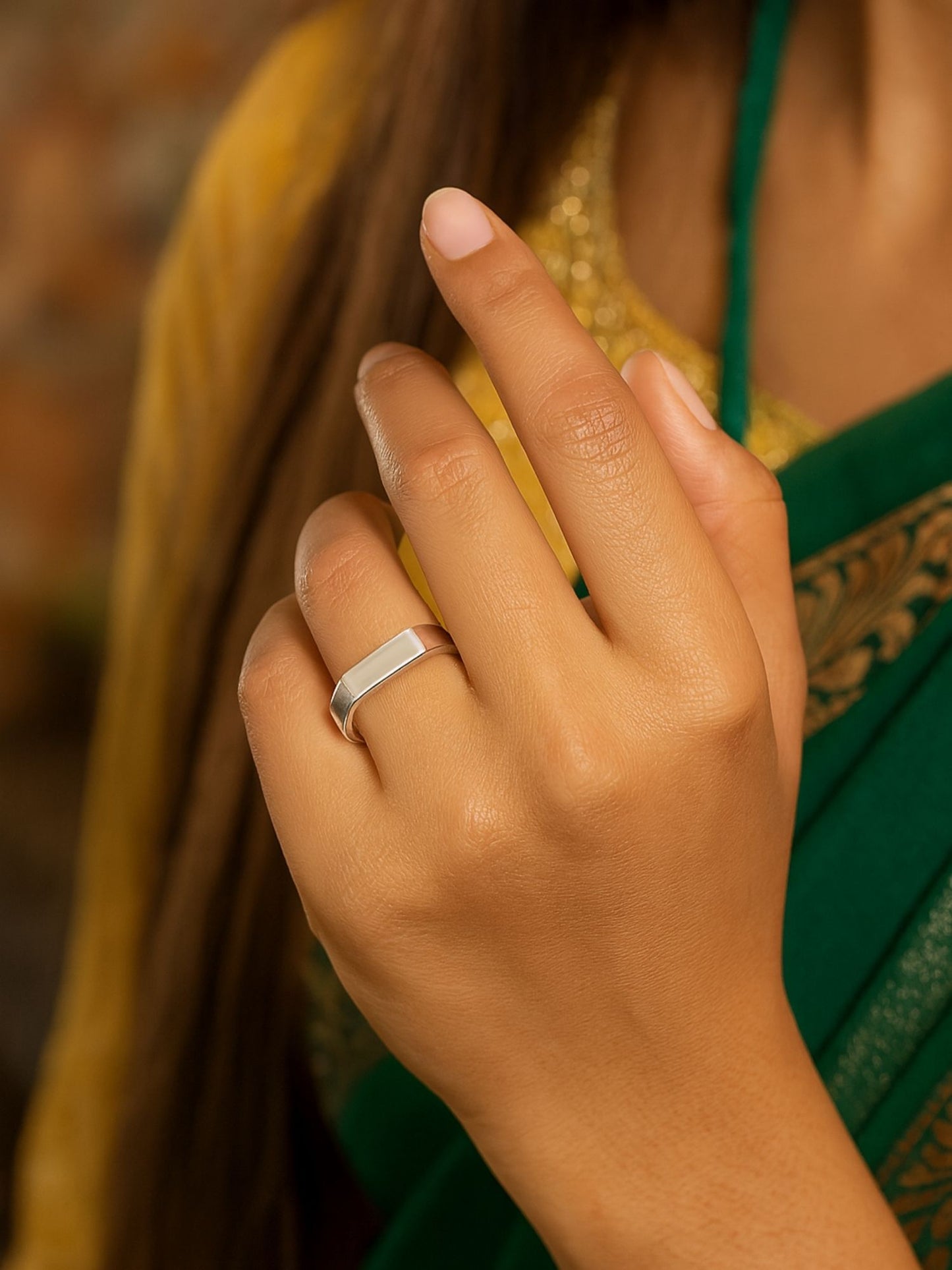 Silver-Plate Classic Simple Finger Ring