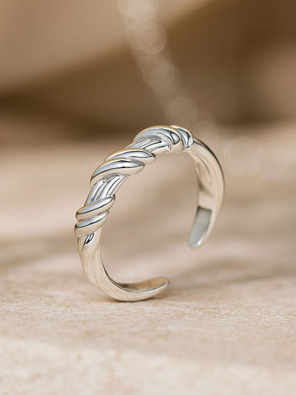 Silver-Plate Simple Knotted Finger Ring