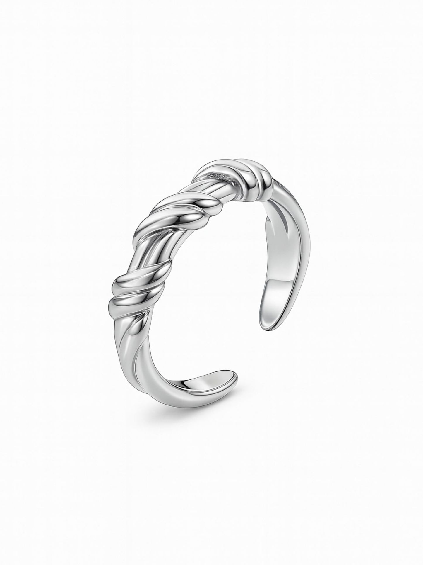 Silver-Plate Simple Knotted Finger Ring