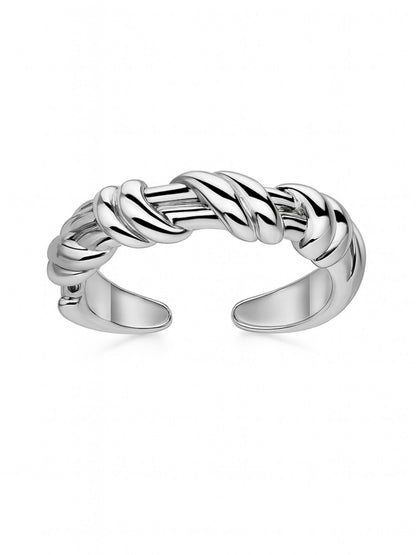 Silver-Plate Simple Knotted Finger Ring