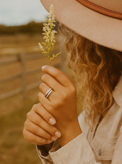 Silver-Plate Simple Classic Design Finger Ring