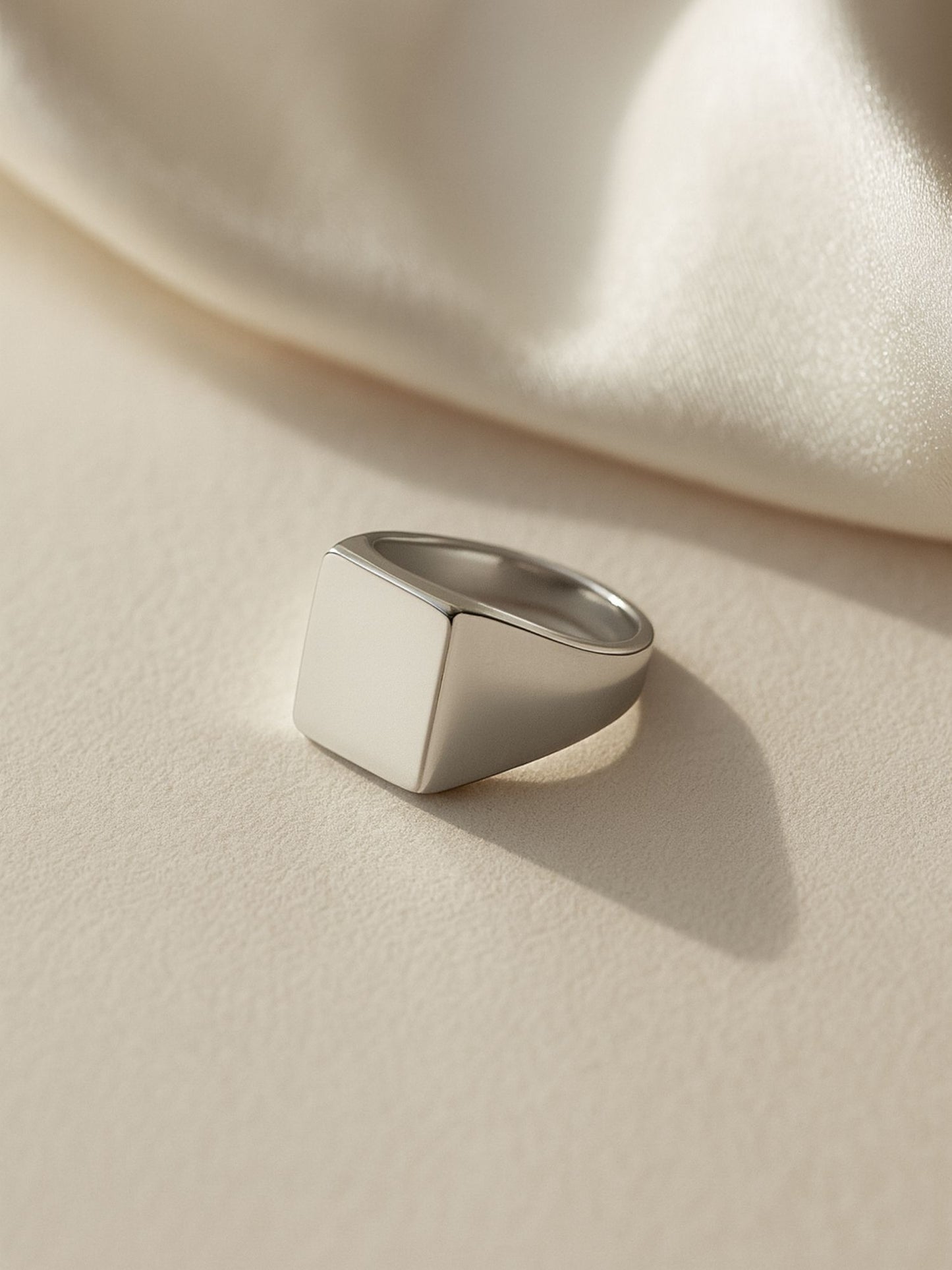 Silver-Plate Square Shape Design Finger Ring