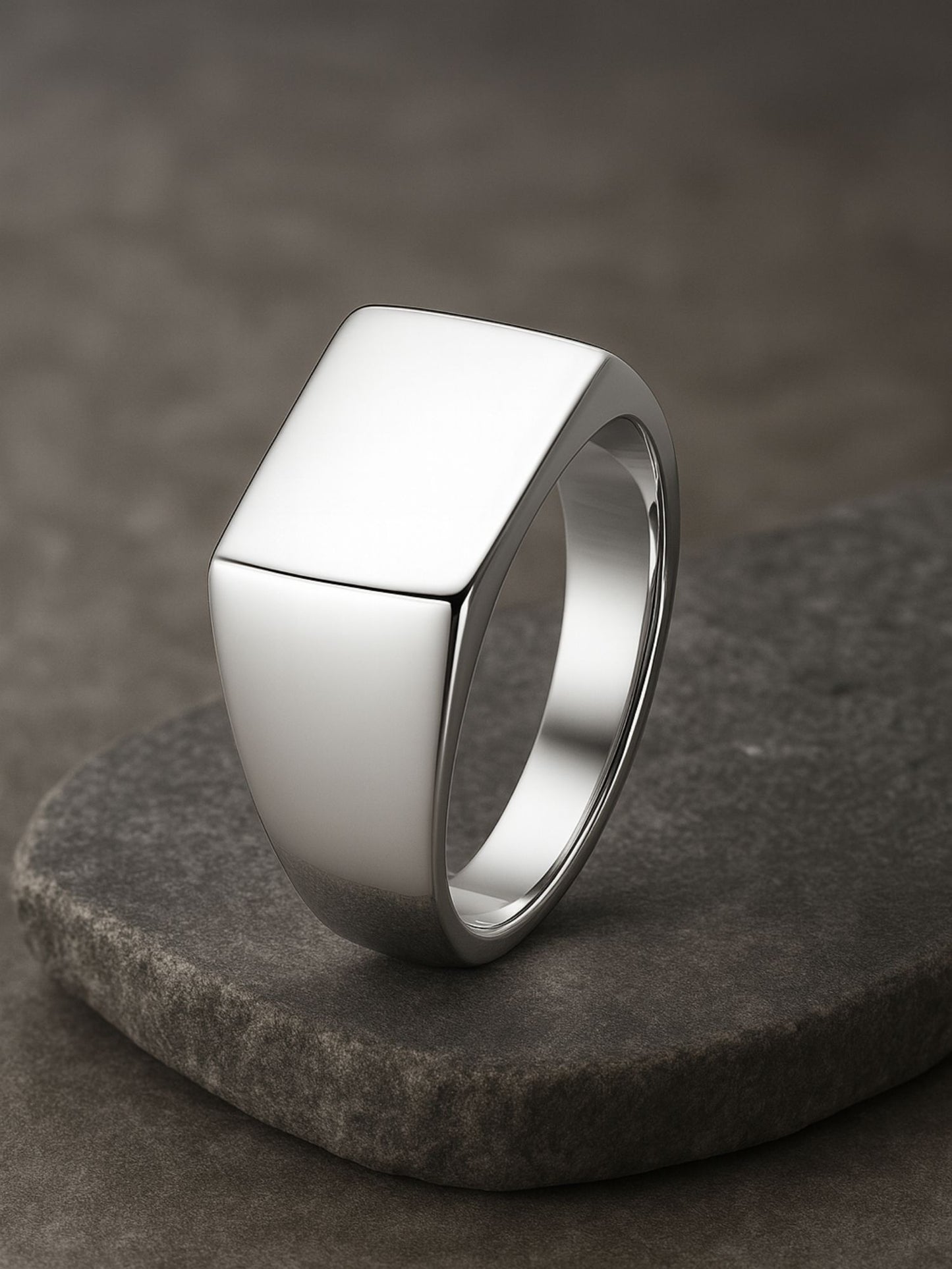 Silver-Plate Square Shape Design Finger Ring