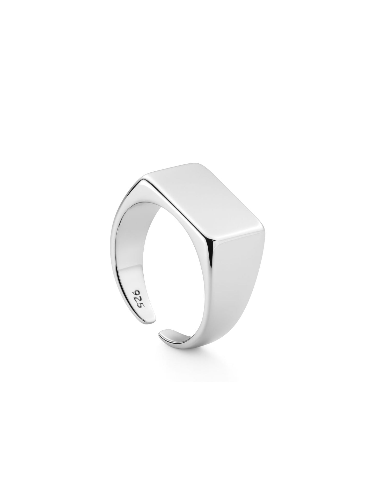 Silver-Plate Square Shape Design Finger Ring