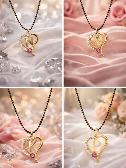 A To Z Letter Heart Short Mangalsutra Designs for Women