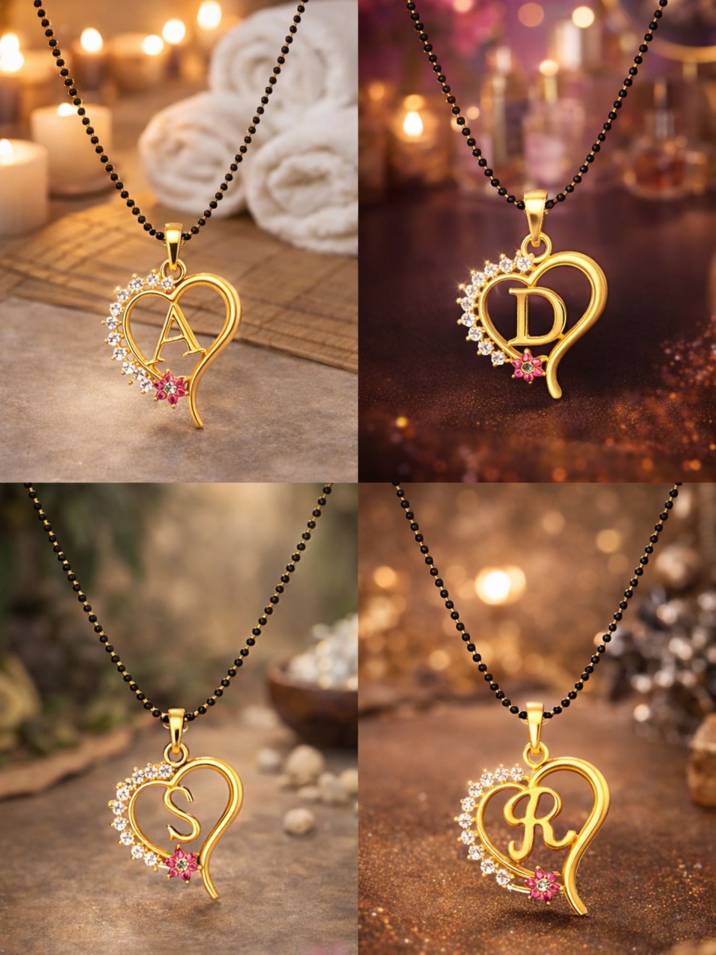 A To Z Letter Heart Short Mangalsutra Designs for Women