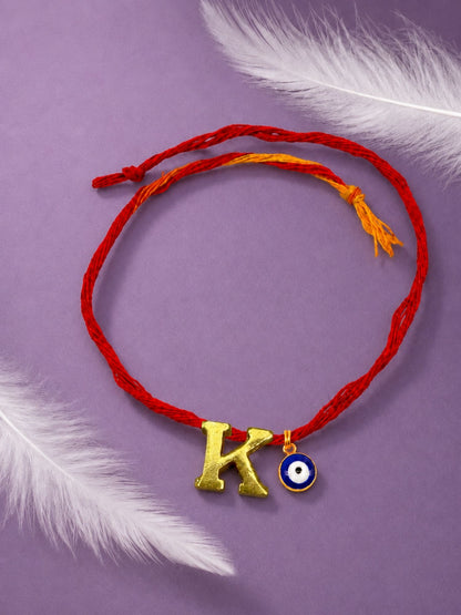 A to Z Letter Evil Eye Initial Name Rakhi Moli Thread for Bhai Bhaiya Bro