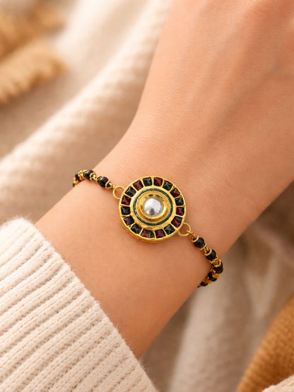 Kundan Round Shape Mangalsutra Bracelet