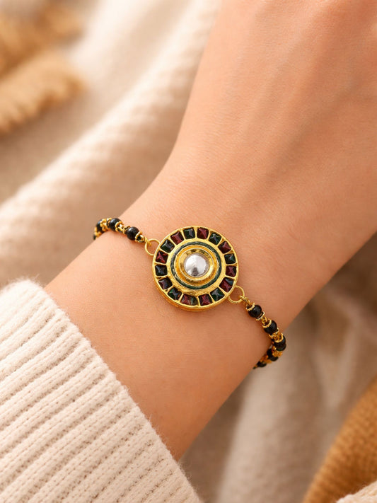 Kundan Round Shape Mangalsutra Bracelet