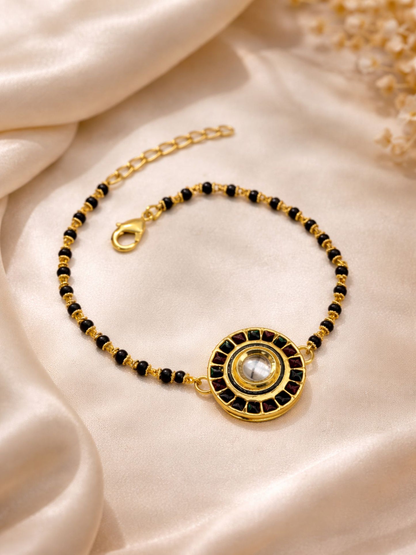 Kundan Round Shape Mangalsutra Bracelet