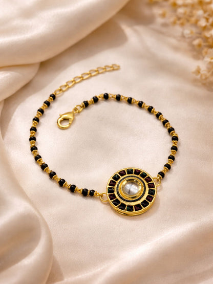 Kundan Round Shape Mangalsutra Bracelet
