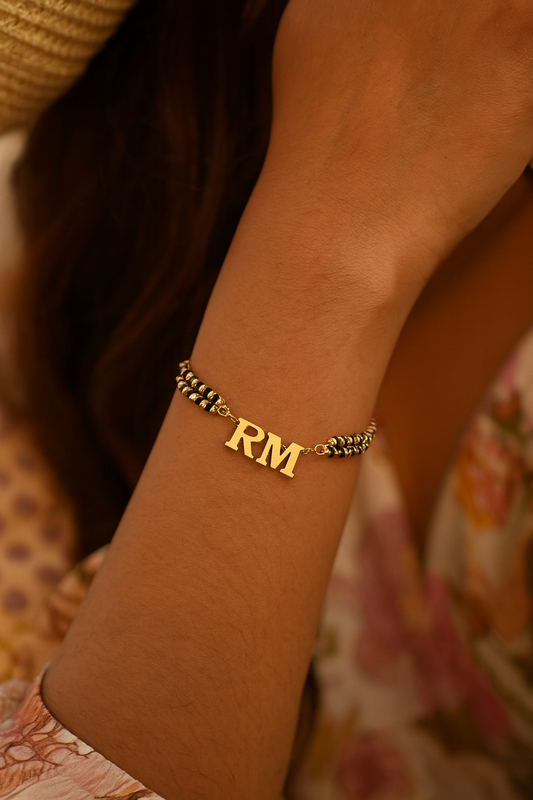 2 Name Initial Letter Mangalsutra Bracelet