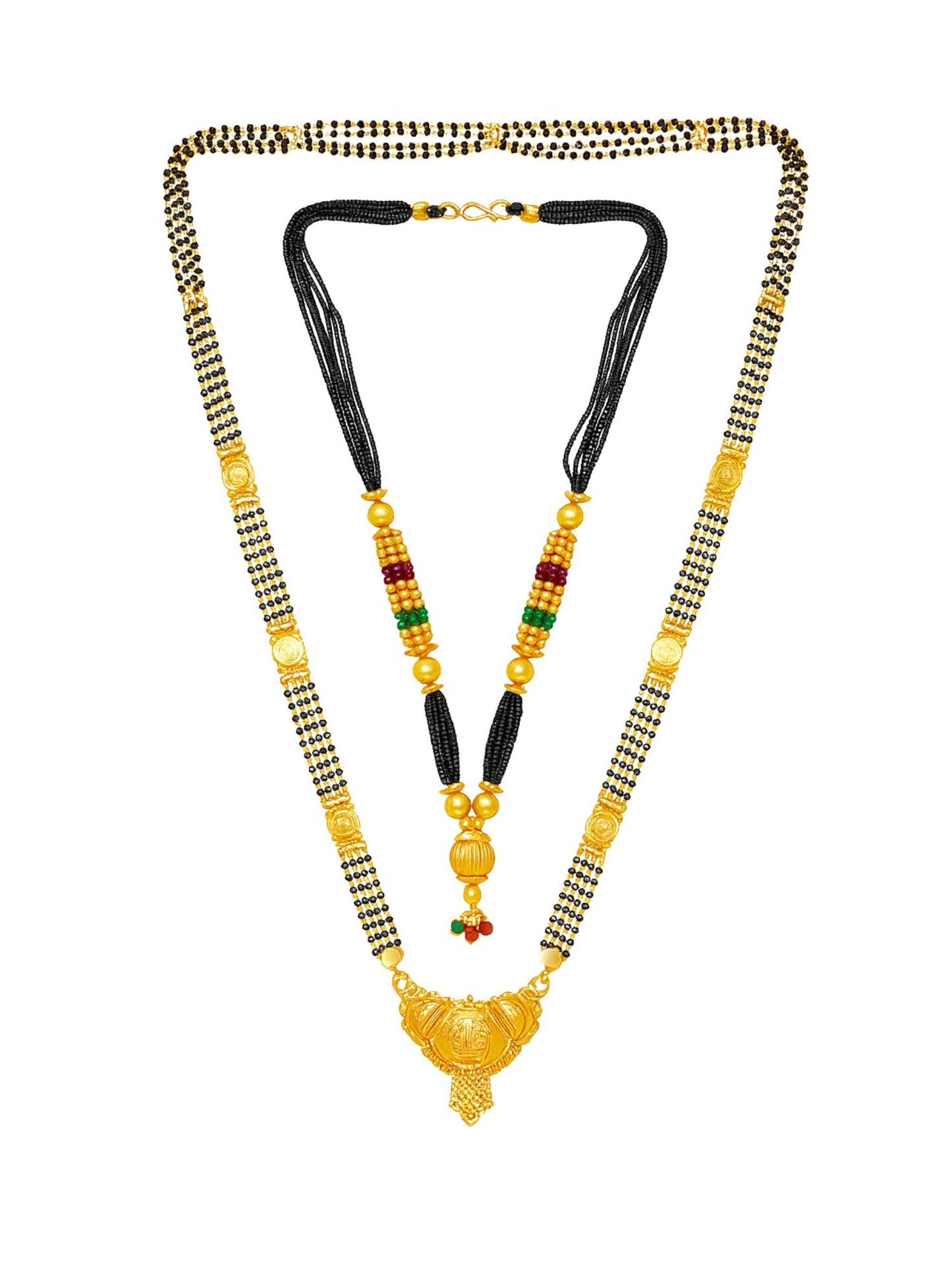 Set of 2 Gold Plated Long & Short Mangalsutra