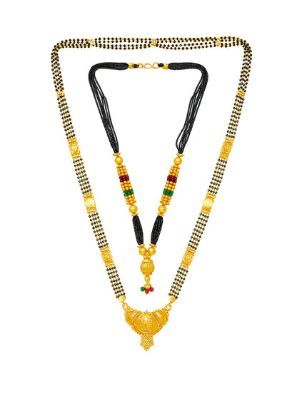 Set of 2 Gold Plated Long & Short Mangalsutra