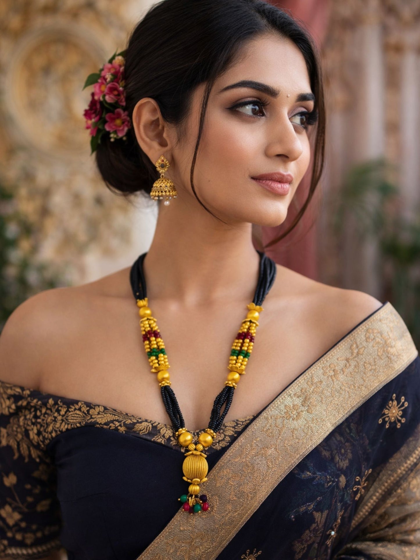 Set of 2 Gold Plated Long & Short Mangalsutra