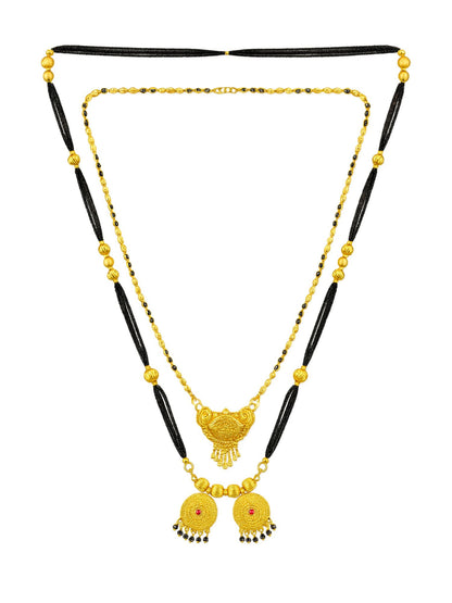 Set of 2 Gold Plated Traditional Long & Short Mangalsutra