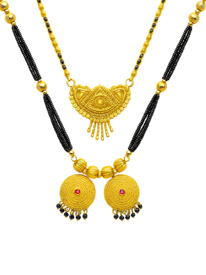 Set of 2 Gold Plated Traditional Long & Short Mangalsutra