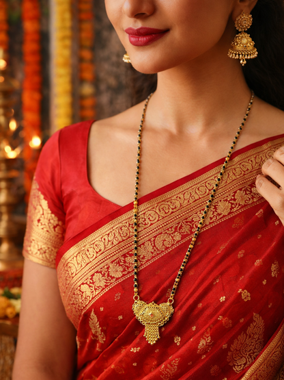 Set of 2 Gold Plated Traditional Long & Short Mangalsutra