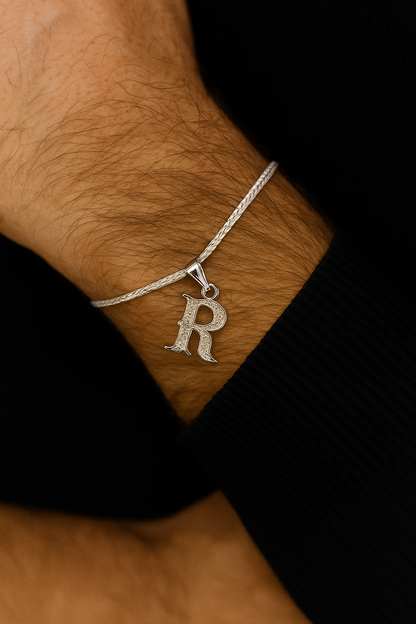 A-Z Roman Letter AD Thread Rakhi Lumba+Free Necklace Chain