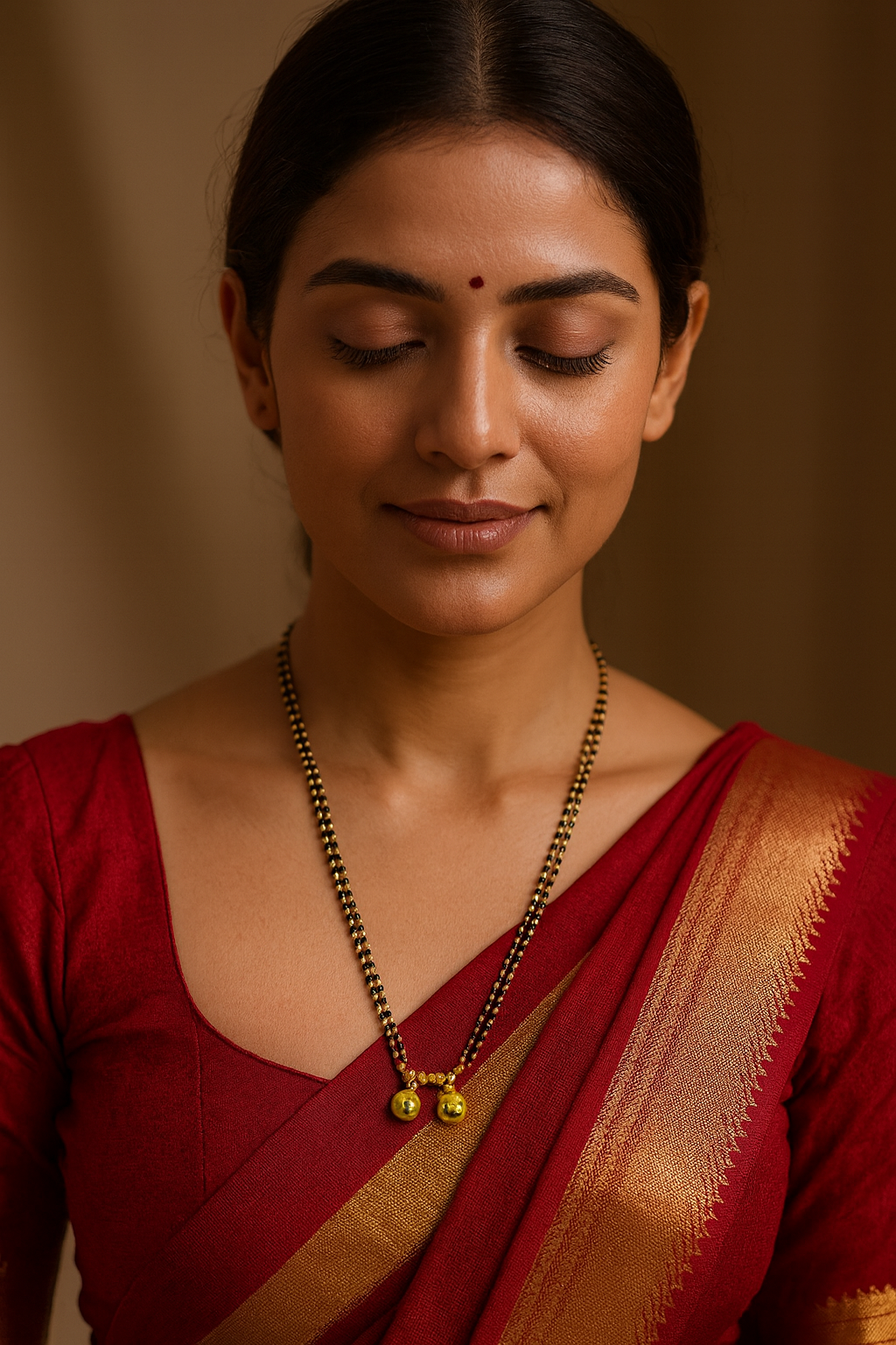 Long Mangalsutra Designs gold mangalsutra maharashtrian style vati pendant black beads chain