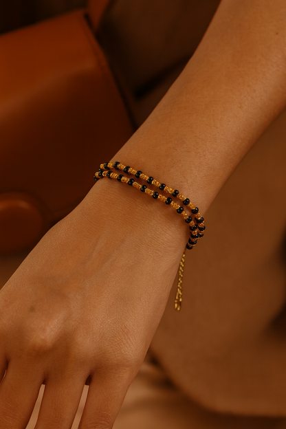 Double line Gold Plated Adjustable Mangalsutra Bracelets