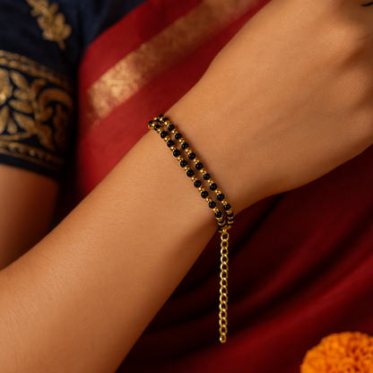 Double line Gold Plated Adjustable Mangalsutra Bracelets