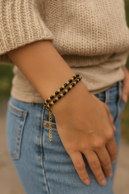 Double line Gold Plated Adjustable Mangalsutra Bracelets