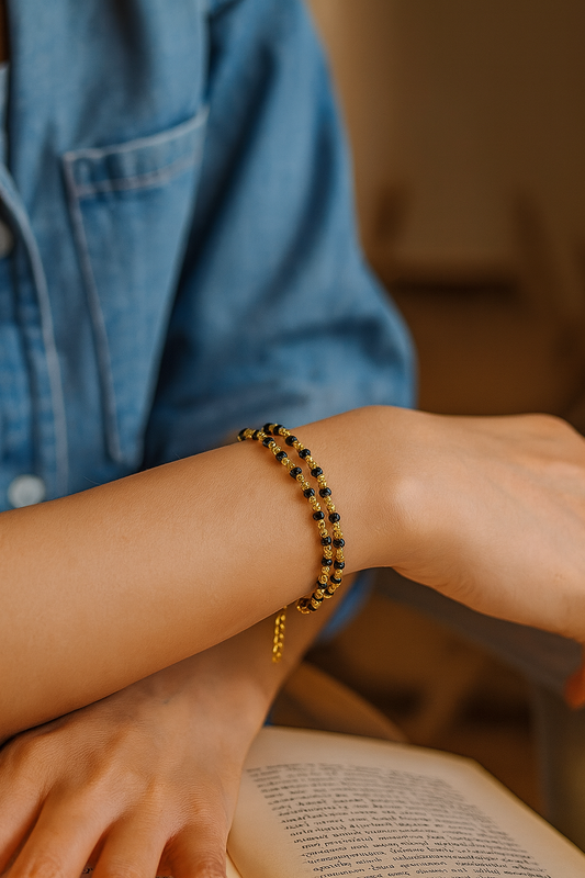 Double line Gold Plated Adjustable Mangalsutra Bracelets