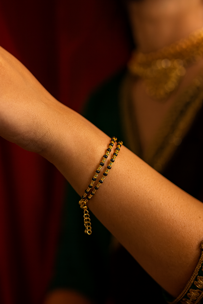 Double line Gold Plated Adjustable Mangalsutra Bracelets
